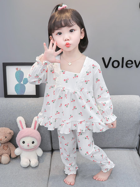 Dvojdielne detské pyžamo pre dievčatá - biela a ružová farba