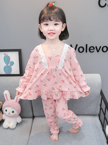 Dvojdielne detské pyžamo pre dievčatá - biela a ružová farba