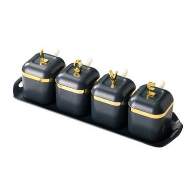 Namų virtuvė Prieskonių dėžutė Įrankiai Plastikinis Prieskonių Indelis Žalias Pnompenio Druskos Puodas Cukraus Dubuo