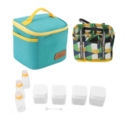 Prenosná koreňová krabička so 7 krabičkami na korenie na vonkajší piknik s úložným vreckom