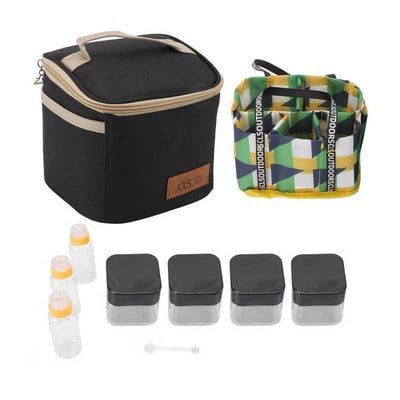 Prenosná koreňová krabička so 7 krabičkami na korenie na vonkajší piknik s úložným vreckom