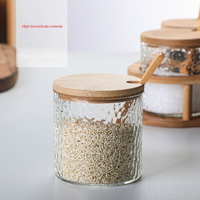 Prieskonių indelių rinkinys Buitinė virtuvė Japoniškas plaktukas stiklinis druskos plaktuvas Prieskonių indelių prieskonių stovas laikymo dėžutės rinkinys