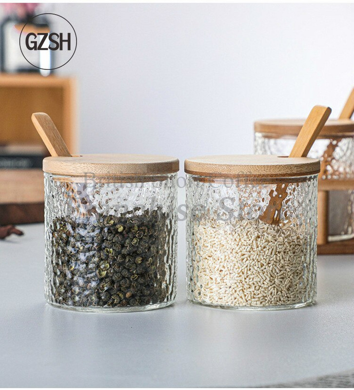 Prieskonių indelių rinkinys Buitinė virtuvė Japoniškas plaktukas stiklinis druskos plaktuvas Prieskonių indelių prieskonių stovas laikymo dėžutės rinkinys