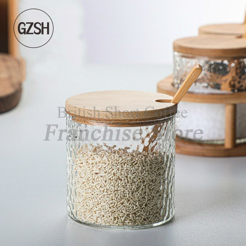 Prieskonių indelių rinkinys Buitinė virtuvė Japoniškas plaktukas stiklinis druskos plaktuvas Prieskonių indelių prieskonių stovas laikymo dėžutės rinkinys