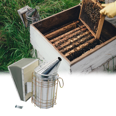 Rozsdamentes acél füstpermetező Méhfüstölő Méhészet Méhész Dedikált füstölt méh Méhészeti felszerelés 1 db