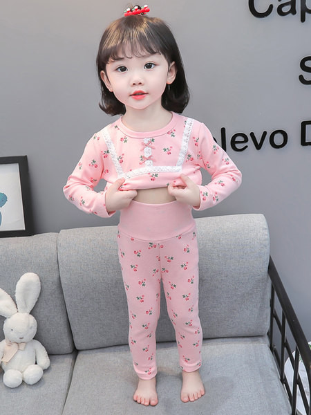 Detské pyžamo s kvetinovým vzorom pre dievčatá - dvojdielne