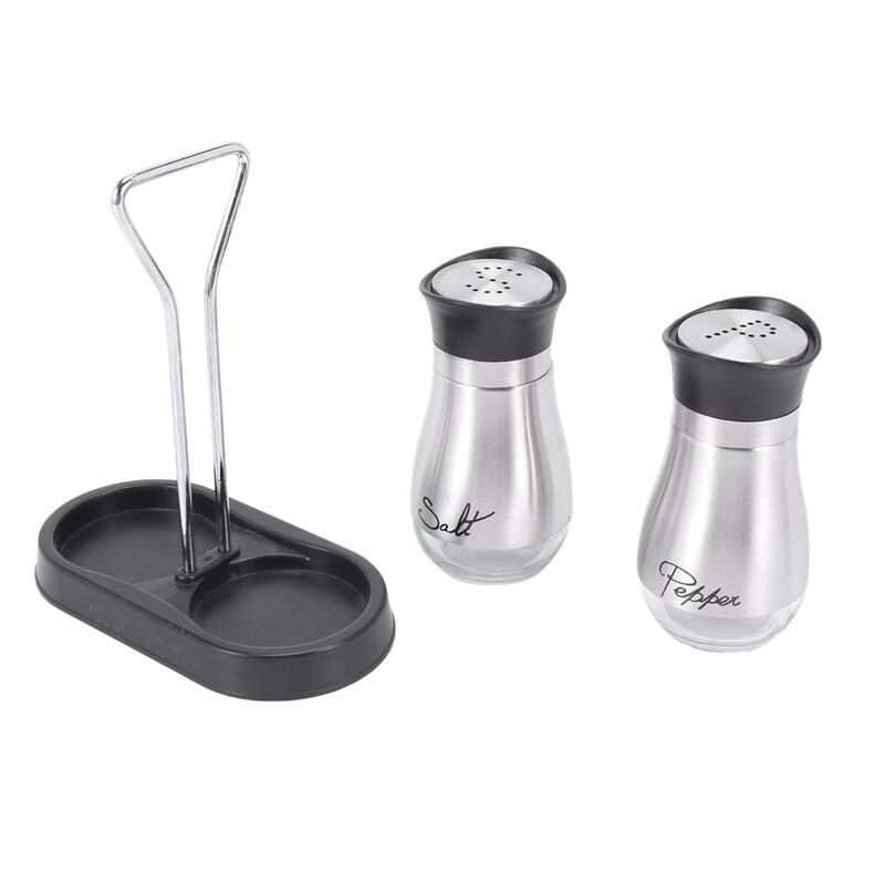 2X druskos ir pipirų plaktuvų rinkinys – aukštos kokybės nerūdijantis plienas su stikliniu dugnu ir 4 colių stovu