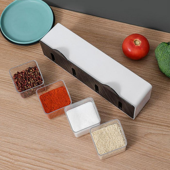Κουζίνα επιτοίχια Κουτί καρυκευμάτων αλάτι πιπέρι ράφι μπαχαρικών Βάζο μπολ ζάχαρης για κουζίνα σετ συσκευής Gadget Εργαλείο οργάνωσης κουτιού μπαχαρικών