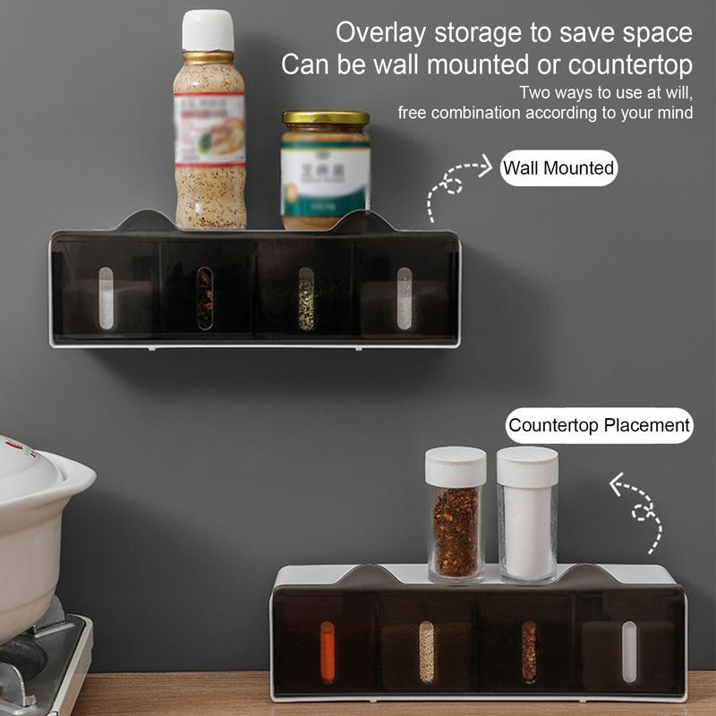 Κουζίνα επιτοίχια Κουτί καρυκευμάτων αλάτι πιπέρι ράφι μπαχαρικών Βάζο μπολ ζάχαρης για κουζίνα σετ συσκευής Gadget Εργαλείο οργάνωσης κουτιού μπαχαρικών