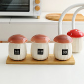 Holaroom grybo formos prieskonių laikymo talpykla Druskos ir prieskonių pipirų plaktuvas Praktiškas keraminis prieskonių puodas virtuvės prietaisai