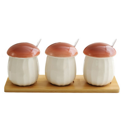 Holaroom grybo formos prieskonių laikymo talpykla Druskos ir prieskonių pipirų plaktuvas Praktiškas keraminis prieskonių puodas virtuvės prietaisai