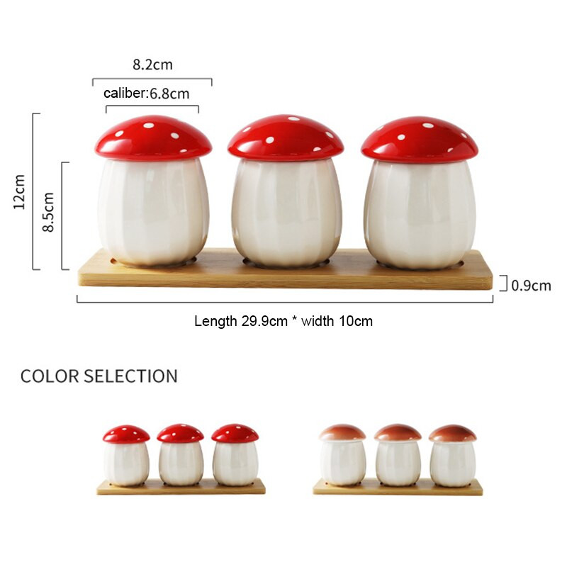 Holaroom grybo formos prieskonių laikymo talpykla Druskos ir prieskonių pipirų plaktuvas Praktiškas keraminis prieskonių puodas virtuvės prietaisai
