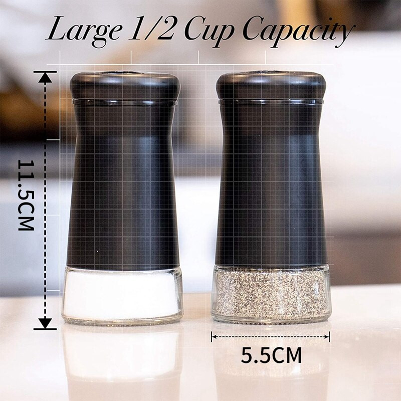 Koreničky s nastaviteľnými otvormi na nalievanie, elegantný dávkovač soli a korenia z nehrdzavejúcej ocele, ideálny na morskú soľ, 4 ks