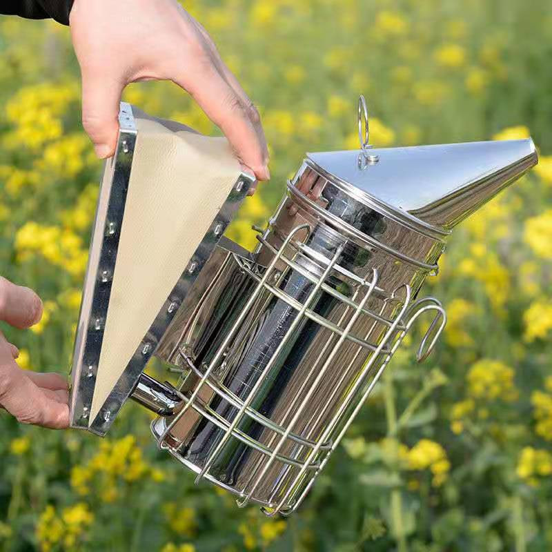 1 ks súprava na manuálny vysielač dymu z nehrdzavejúcej ocele s pozinkovaným plechom, včelársky nástroj, rozprašovač dymu