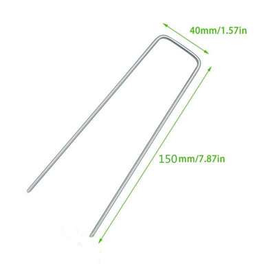 6 colių kraštovaizdžio apipavidalinimo sodo kuolai, cinkuoti U formos tvoros kuoliukai, patvarūs velėniniai kaiščiai, tvirtinimo kaiščiai, skirti piktžolių barjerui