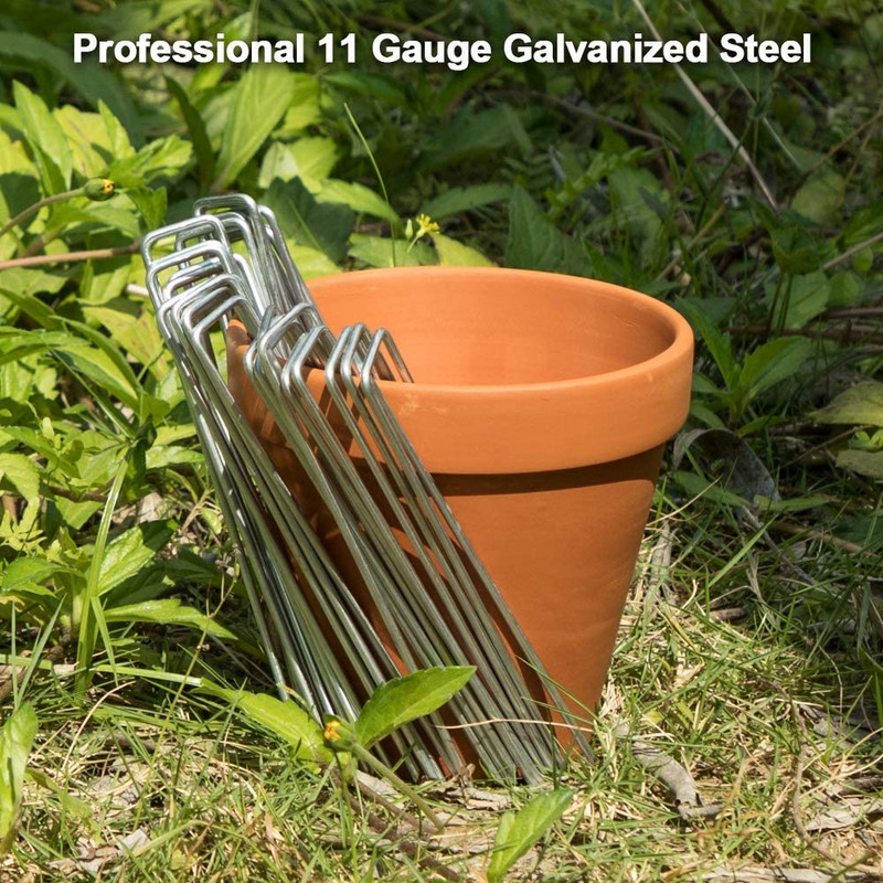 50 kusov 6-palcových záhradných kolíkov, pozinkovaných záhradných spon, ťažkých kolíkov na trávnik, plotových kolíkov na ochranu proti burine, kryt pôdy