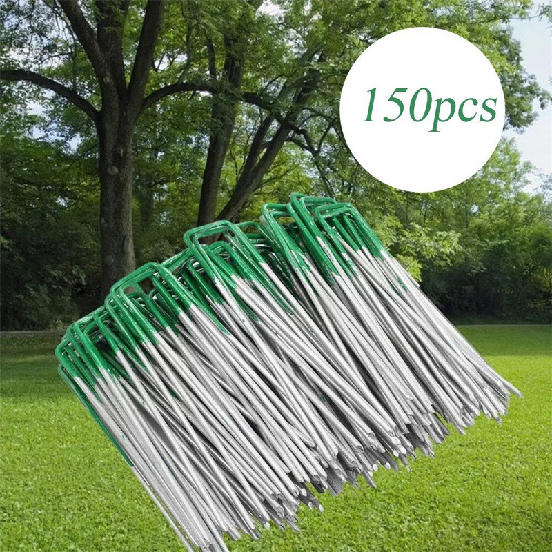 100 vnt U formos tvirtinimo vinis, cinkuotas plieninis sodo polių velėnos apsauginis vinys, skirtas tvirtinti piktžolių audinį kraštovaizdžiui nuo paukščių tinklelio