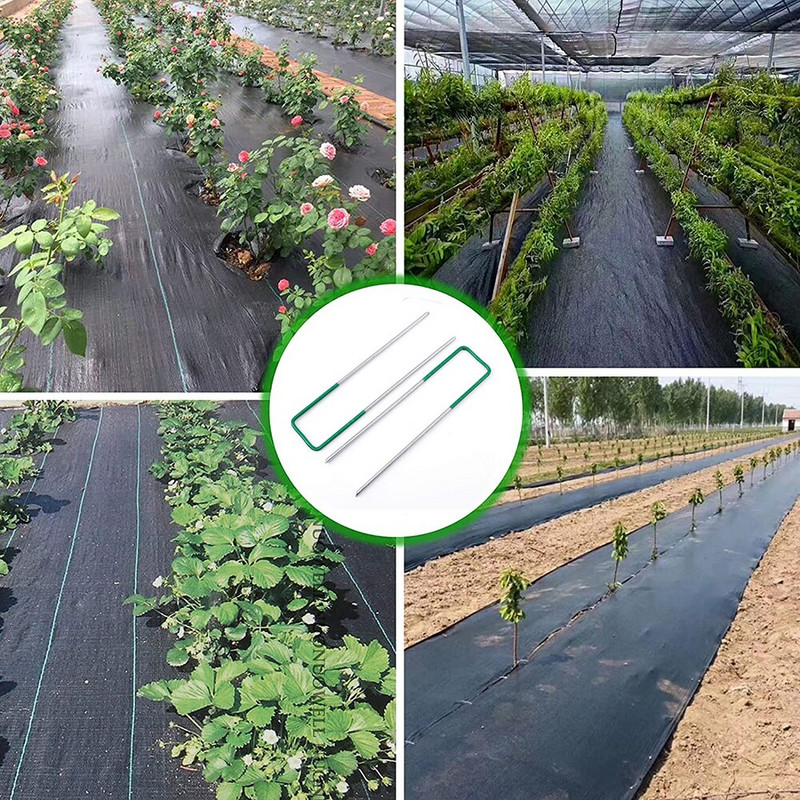 100 vnt U formos tvirtinimo vinis, cinkuotas plieninis sodo polių velėnos apsauginis vinys, skirtas tvirtinti piktžolių audinį kraštovaizdžiui nuo paukščių tinklelio