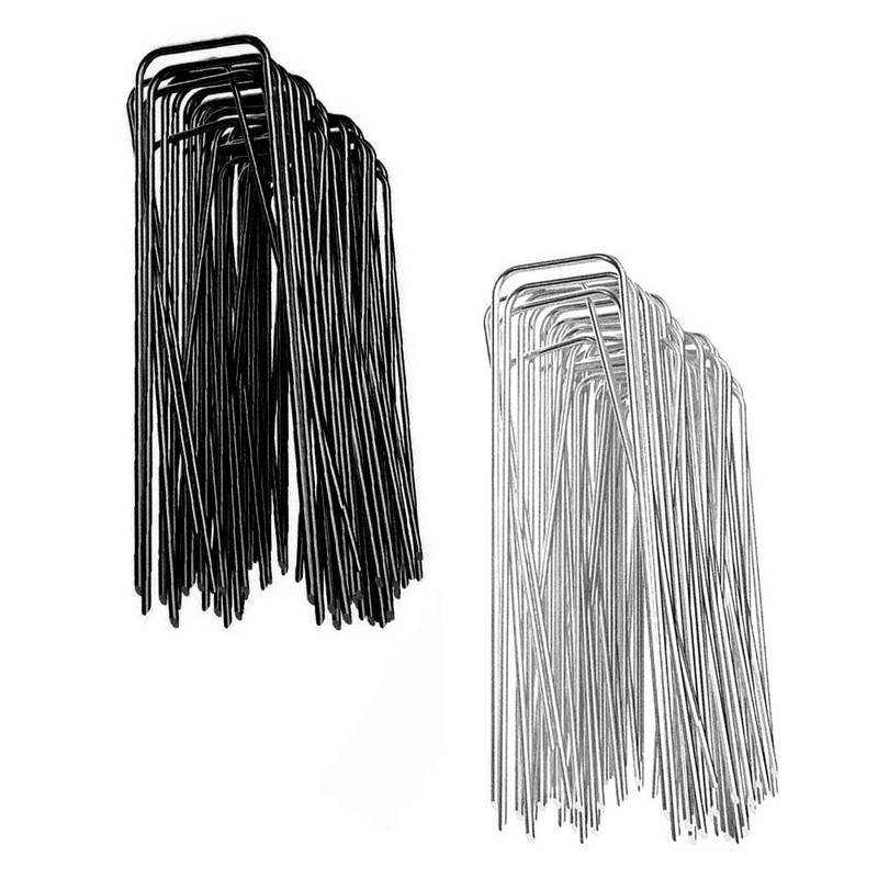 50 ks viacúčelových klincov v tvare U, pozinkovaných klincov na trávnik, záhradných kolíkov, vysokovýkonných kolíkov, antikoróznych plotov