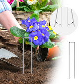 50 vnt. Didelio našumo U formos sodo kuoliukai Cinkuotos kraštovaizdžio kabės kraštovaizdžio audinio drėkinimo vamzdelių tvirtinimui