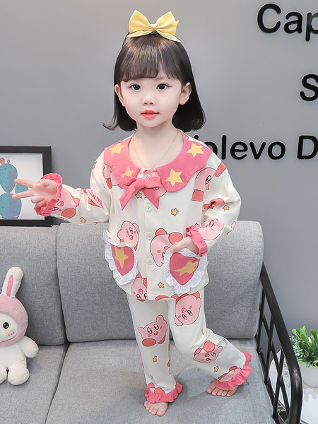 Detské dvojdielne pyžamo pre dievčatá so stuhou