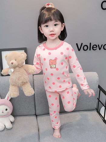 Нов модел детска пижама на точки за момичета