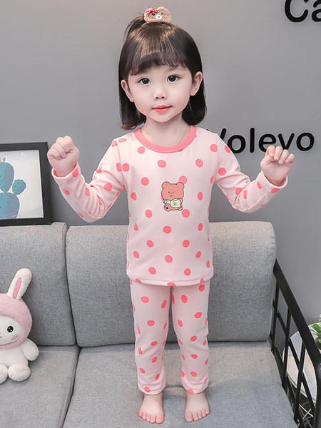 Naujo modelio vaikiska taškuota pižama mergaitėms