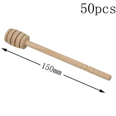 Vysokokvalitná miešacia tyčinka na med, miešacia rukoväť, lyžica, praktická 50-dielna drevená naberačka na med, dlhá tyčinka, potreby na med, kuchynské náradie na med