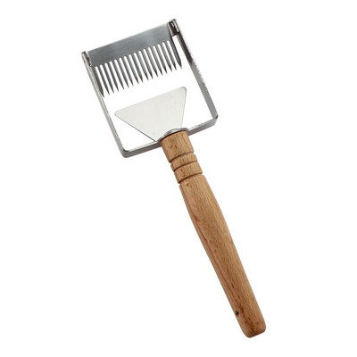 Daugiafunkcinis bičių avilio medaus pjaustytuvas dangtelio atplėšimo šakutė medinė rankena korio grandiklis nerūdijančio plieno peilis, kastuvas bitininkystei