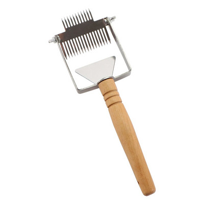 Daugiafunkcinis bičių avilio medaus pjaustytuvas dangtelio atplėšimo šakutė medinė rankena korio grandiklis nerūdijančio plieno peilis, kastuvas bitininkystei