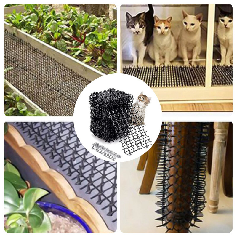 12 lakštų kačių kilimėlis su smaigaliais, naminius gyvūnus ir šunis atgrasantis kilimėlis nuo dygliukų sodo verandoje namų kilimėlis nuo kačių vidaus lauko lauko kilimėlis
