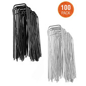 100 vnt. U formos metalinių sodo kuoliukų, segtukų cinkavimo kaiščiai, skirti apsaugoti nuo piktžolių kraštovaizdžio audinio tinklelio sodo priedai