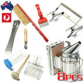 Kit de afumător pentru stup de albine, 8 buc, set de instrumente pentru apicultura, sistem de creștere regina, cutie de cultivare, hrănitor de apă pentru stupi
