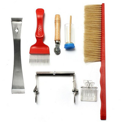 Kit de afumător pentru stup de albine, 8 buc, set de instrumente pentru apicultura, sistem de creștere regina, cutie de cultivare, hrănitor de apă pentru stupi