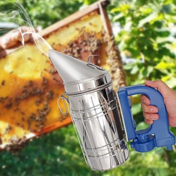 1Pcs Гореща разпродажба от неръждаема стомана Електрически предавател на пчелен дим Комплект Електрически инструмент за пчеларство Инструменти за пчеларство Bee Smoker