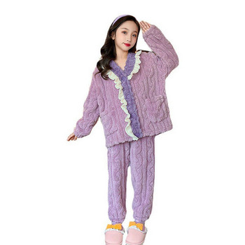 Детска плюшена пижама от две части