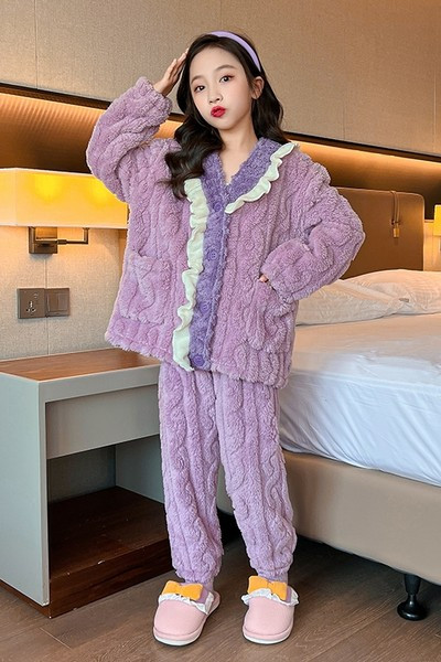 Detské dvojdielne plyšové pyžamo