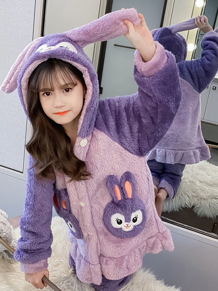 Detské plyšové pyžamo pre dievčatá s 3D efektom