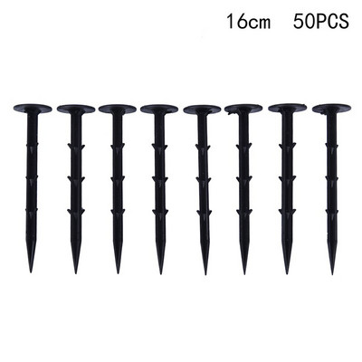 50 vnt./Pak. Juoda PP mulčias šešėliavimas kenkėjų kontrolė sodo žemės nagai plastikinė plėvelė fiksuoti kaiščiai Sodo tvirtinimo įrankiai