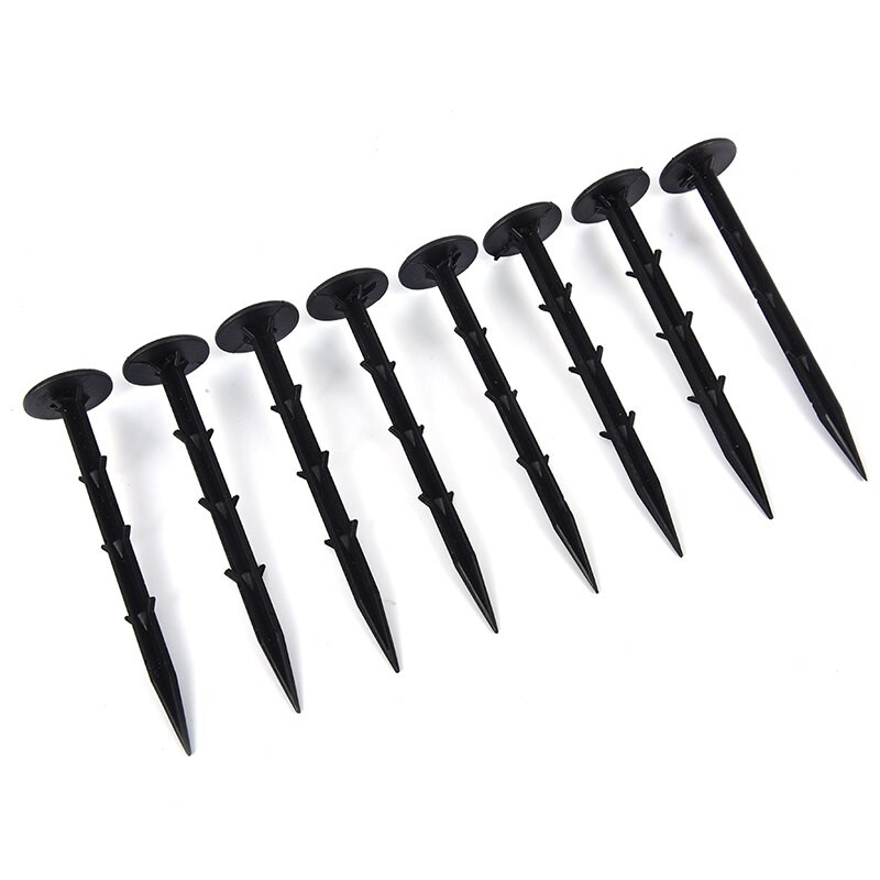 50 vnt./Pak. Juoda PP mulčias šešėliavimas kenkėjų kontrolė sodo žemės nagai plastikinė plėvelė fiksuoti kaiščiai Sodo tvirtinimo įrankiai