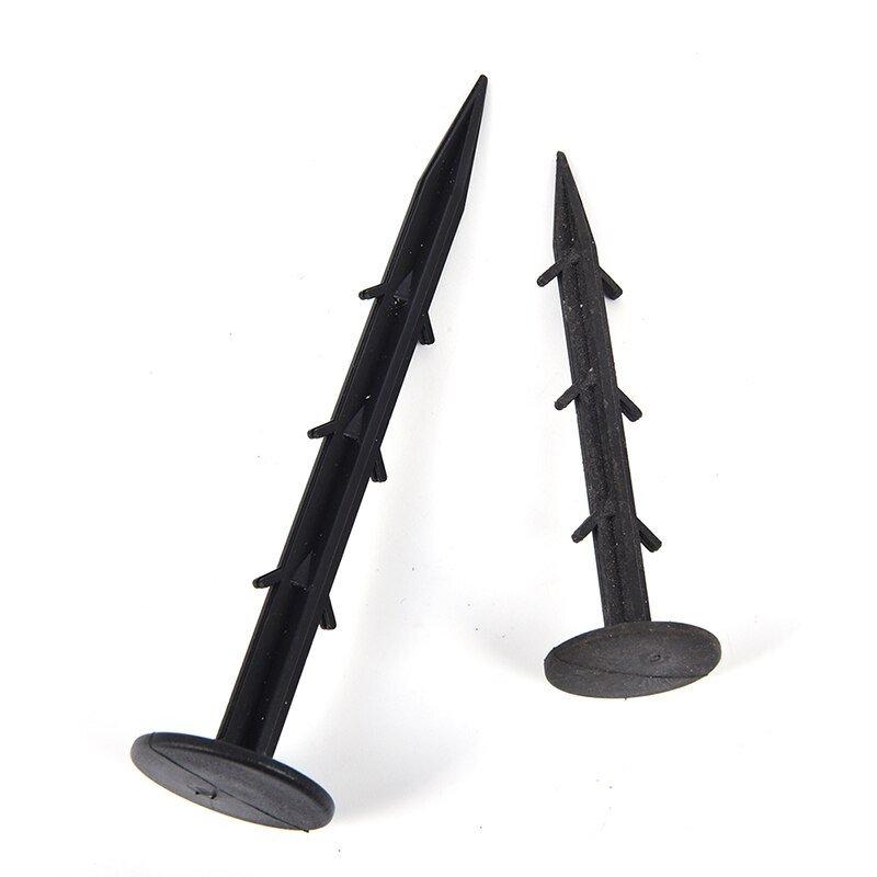 50 vnt./Pak. Juoda PP mulčias šešėliavimas kenkėjų kontrolė sodo žemės nagai plastikinė plėvelė fiksuoti kaiščiai Sodo tvirtinimo įrankiai