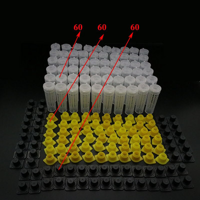 60 ks profesionálna včelárska klietka na kráľovnú, chov kvalitných ochranných krytov, plastová klietka na včely, veľkoobchodné náradie na včely