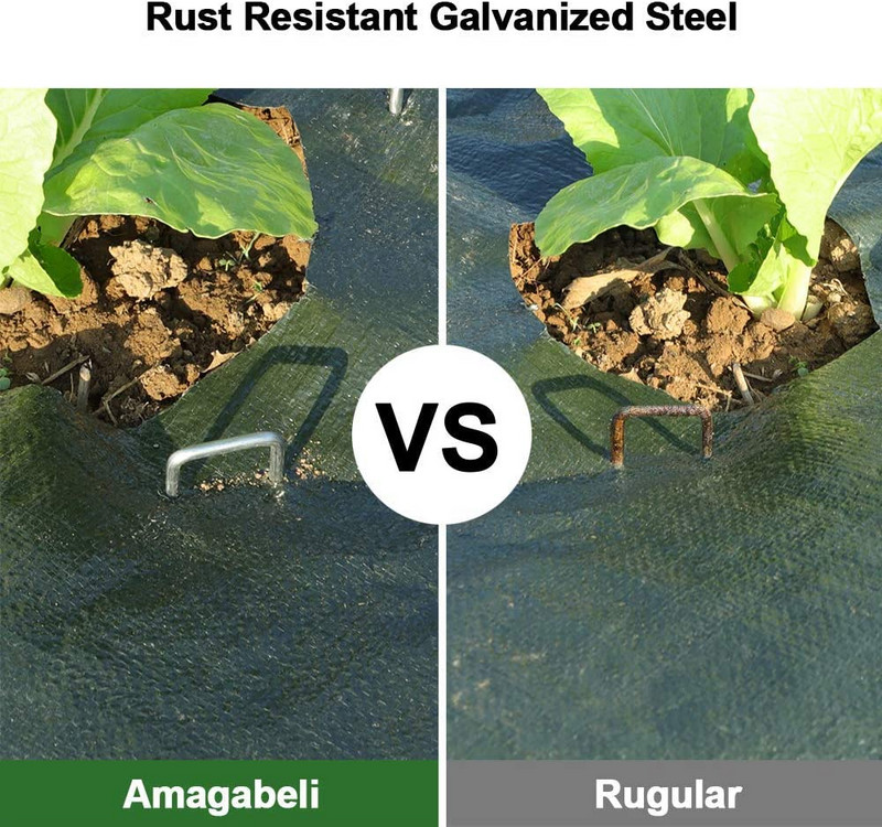 6-palcové pozinkované záhradné sponky, 50 kusov, záhradné kolíky, kolíky na trávnik, antikorózne plotové kolíky na ochranu proti burine, látkový kryt pôdy