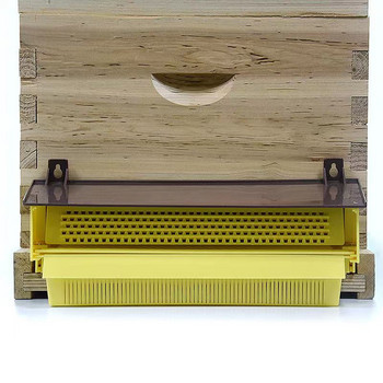 Μελισσοκομική πλαστική παγίδα γύρης κίτρινη με αφαιρούμενο αεριζόμενο δίσκο γύρης Εργαλεία προμηθειών συλλογής γύρης