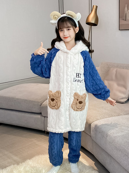 Detské pyžamo pre dievčatá s ozdobným medvedíkom