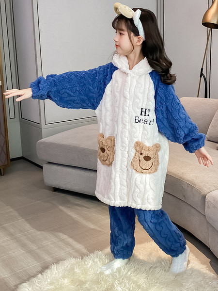 Detské pyžamo pre dievčatá s ozdobným medvedíkom