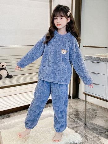 Детска пижама плюш от две части с апликация за момичета