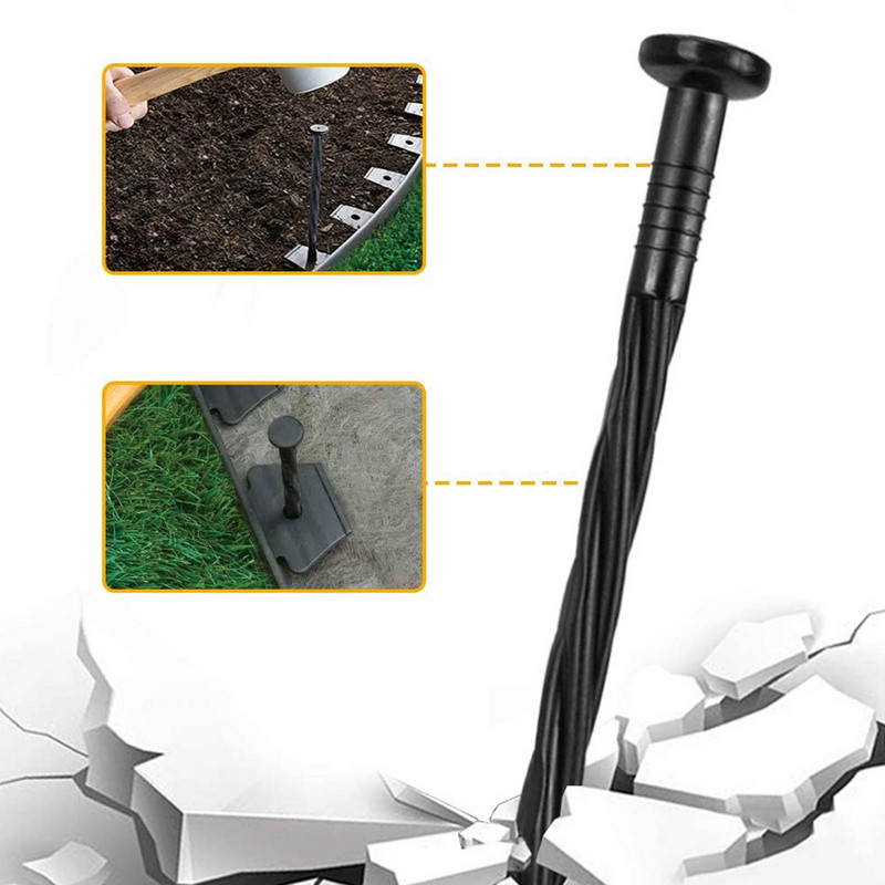 Sodo tvirtinimas įžeminamoms vinių kaiščiams Kraštovaizdžio apvadų kuoliukai Sodo veja Žemės audinys Plėvelė Krašto dangtelis Apvadų Inkaravimas Spiraliniai Kaiščiai Smaigalys