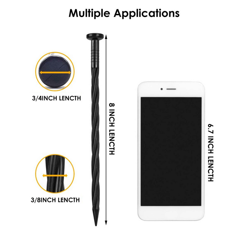 Sodo tvirtinimas įžeminamoms vinių kaiščiams Kraštovaizdžio apvadų kuoliukai Sodo veja Žemės audinys Plėvelė Krašto dangtelis Apvadų Inkaravimas Spiraliniai Kaiščiai Smaigalys