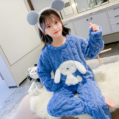 Zimné pyžamo pre dievčatá s ozdobným úpletom